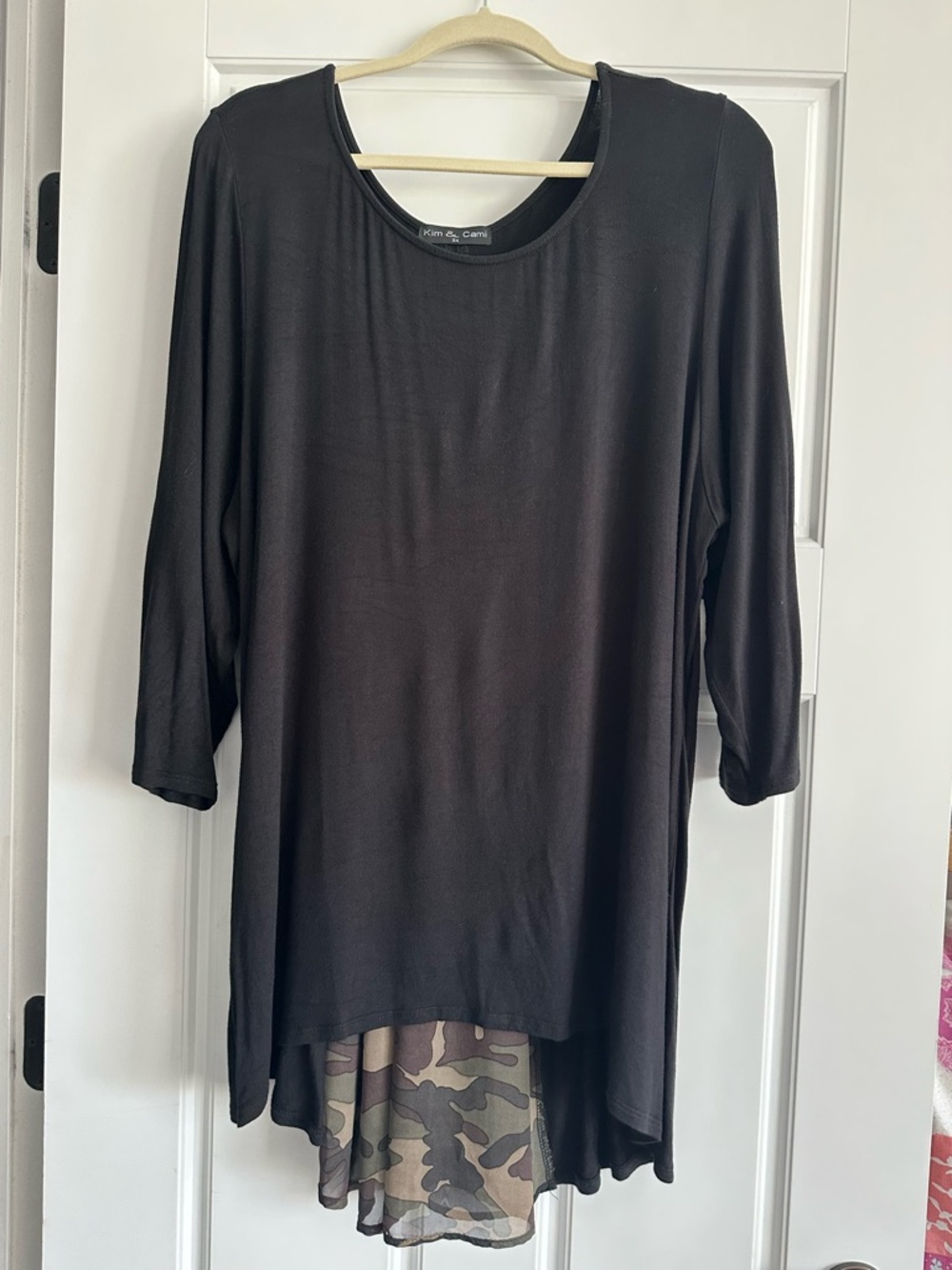 Kim & Cami plus size 3X Black Scoop Neck Tunic.